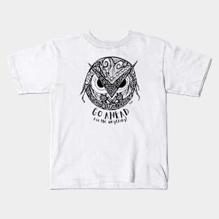 Go Ahead Ask Me Anything Angry Owl Design Kids T-Shirt